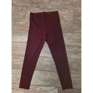 LOFT Burgundy Lightweight Thick Waistband Full Length Leggings M GUC